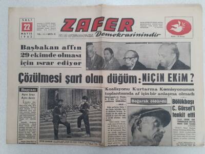 Zafer Gazetesi - 22 Mayıs 1962 - Bir Kadın Hasmını Öldürüp Kanını İçti GZ112421 - 1