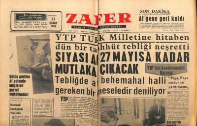 Zafer Gazetesi - 23 Şubat 1963 - Menderes Hakkındaki Dava Gene Talik Edildi GZ110724 - 1