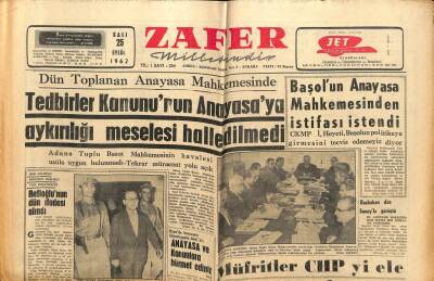 Zafer Gazetesi - 25 Eylül 1962 - Salim Başolun İstifası İstendi GZ110464 - 1