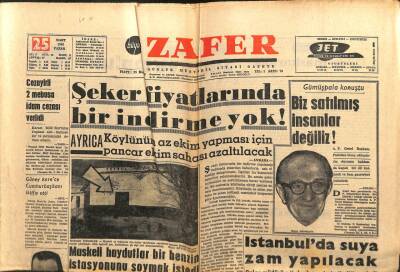 Zafer Gazetesi - 25 Mart 1962 - Ragıp GümüşpalaSatılmış Değiliz GZ110669 - 1