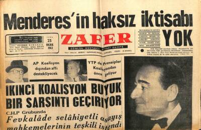 Zafer Gazetesi - 25 Ocak 1963 - Menderesin Haksız İktisabı Yok GZ110589 - 1