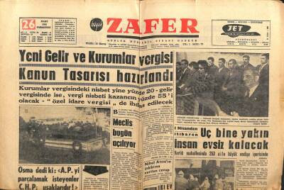 Zafer Gazetesi - 26 Mart 1962 - Kıbrıstaki Türkler Perişan Durumda GZ110579 - 1