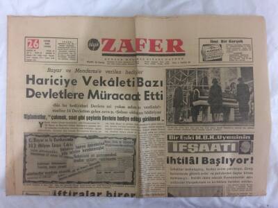 Zafer Gazetesi 26 Ocak 1962 - Hariciye Vekaleti Bazı Devletlere Müracaat Etti GZ73113 - 1