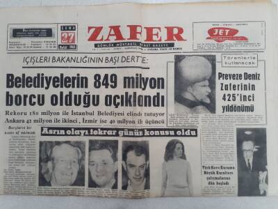 Zafer Gazetesi - 27 Eylül 1963 - Belediyelerin 849 Milyon Borcu Olduğu Açıklandı GZ112397 - 1