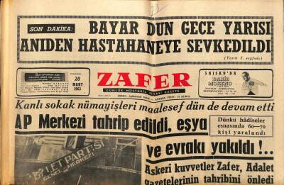 Zafer Gazetesi - 28 Mart 1963 - AP Merkezi Tahrip Edildi Eşya Ve Evrakı Yakıldı GZ110332 - 1