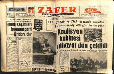 Zafer Gazetesi - 3 Aralık 1963 - Yabancı Uzmanlar Vergi Sistemimizi Beğenmedi GZ110554 - 1