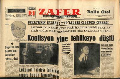 Zafer Gazetesi - 3 Ekim 1963 - Bekatanın İfşaatı YTPlileri Çileden Çıkardı GZ110337 - 1