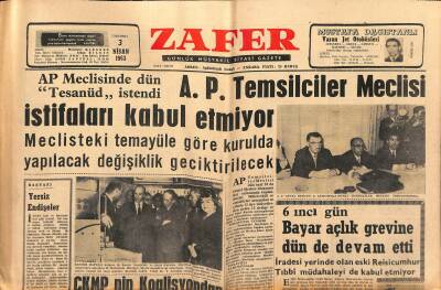 Zafer Gazetesi 3 Nisan 1963 - Arjantinde Hükümet Darbesi - Cevat Önder Hakkında Tahkikat GZ123789 - 1