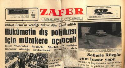 Zafer Gazetesi - 3 Ocak 1963 - Hükümetin Dış Politikası İçin Müzakere Açılacak GZ110609 - 1