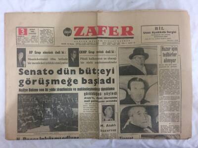 Zafer Gazetesi 3 Şubat 1962 - Senato Dün Bütçeyi Görüşmeğe Başladı GZ73116 - 1