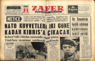 Zafer Gazetesi - 3 Şubat 1964 - Nato Kuvvetleri Kıbrısa Çıkacak GZ110406 - 1