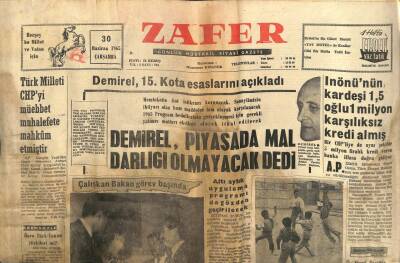 Zafer Gazetesi - 30 Haziran 1965 - Türk Milleti CHPyi Müebbet Muhalefete Mahkum Etmiştir GZ110423 - 1