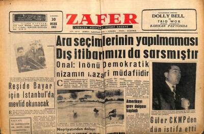 Zafer Gazetesi - 30 Ocak 1963 - Ara Seçimlerinin Yapılmaması Dış İtibarımızı da Sarsmıştır GZ110731 - 1