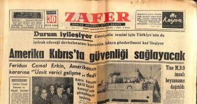 Zafer Gazetesi - 30 Ocak 1964 - Amerika Kıbrısta Güvenliği Sağlayacak GZ110632 - 1