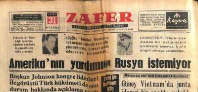 Zafer Gazetesi - 31 Ocak 1964 - Amerikanın Yardımını Rusya İstemiyor GZ110631 - 1