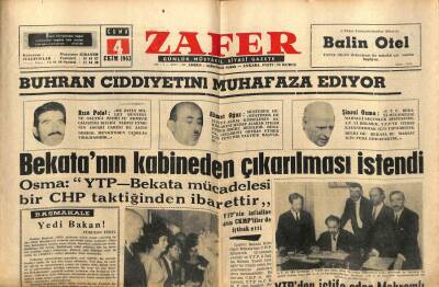 Zafer Gazetesi - 4 Ekim 1963 - Bekatanın Kabineden Çıkarılması İstendi GZ110336 - 1