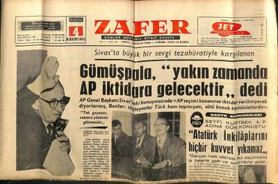 Zafer Gazetesi - 4 Kasım 1963 - Gümüşpala Yakın Zamanda AP İktidara Gelecektir Dedi GZ110364 - 1