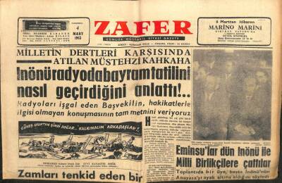 Zafer Gazetesi - 4 Mart 1963 - Zamları Tenkid Eden Vatandaş Tutuklandı GZ110650 - 1