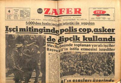 Zafer Gazetesi - 4 Mayıs 1962 - Sivil İdareden Asker Çekiliyor GZ110659 - 1