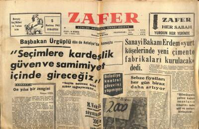 Zafer Gazetesi - 5 Haziran 1965 - Milletvekili Sayısının 300e İnmesi İsteniyor GZ110418 - 1