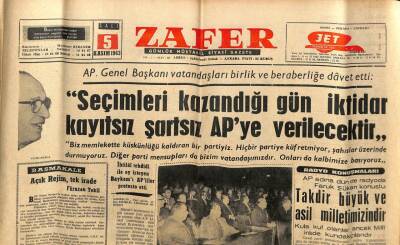 Zafer Gazetesi - 5 Kasım 1963 - Yunanistanda Seçimi Merkez Birliği Kazandı GZ110363 - 1