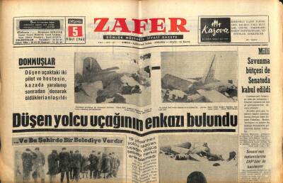 Zafer Gazetesi - 5 Şubat 1964 - Düşen Yolcu Uçağının Enkazı Bulundu GZ110404 - 1