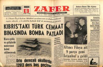 Zafer Gazetesi - 6 Mart 1964 - Altıncı Filoya Ait 9 Gemi İstanbula Geldi GZ110624 - 1