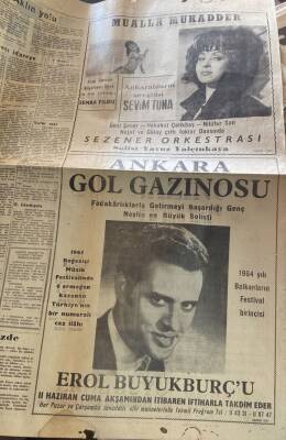 Zafer Gazetesi 7 Haziran 1965 - Ankara Göl Gazinosu Afişi * Erol Büyükburç - Sevim Tuna GZ113795 - 2