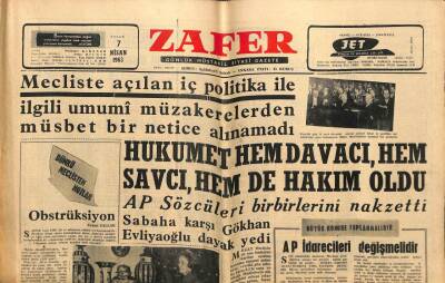 Zafer Gazetesi - 7 Nisan 1963 - Bir Kaymakam Askerlik Şubesinde Dövüldü GZ110409 - 1