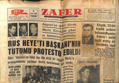 Zafer Gazetesi - 7 Ocak 1965 - Rus Heyetinin Tutumu Protesto Edildi GZ110443 - 1