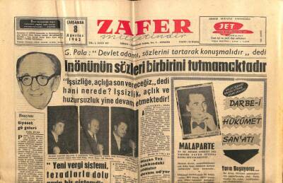 Zafer Gazetesi - 8 Ağustos 1962 - Hasan Tez Hakkındaki İddialar GZ110558 - 1