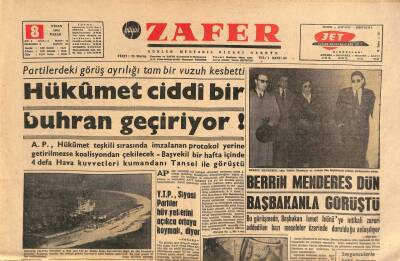 Zafer Gazetesi 8 Nisan 1962 - Berrin Menderes Dün Başbakanla Görüştü GZ113917 - 1