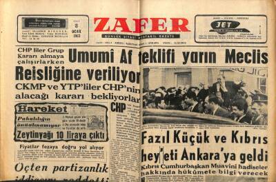 Zafer Gazetesi - 8 Ocak 1963 - Fazıl Küçük Ankaraya Geldi GZ110467 - 1