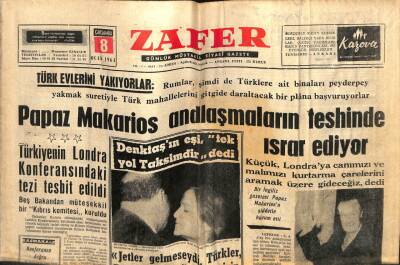 Zafer Gazetesi - 8 Ocak 1964 - Papaz Makarios Andlaşmaların Teshinde Israr Ediyor GZ110702 - 1