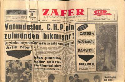 Zafer Gazetesi - 9 Ağustos 1962 - Vatandaşlar CHPnin Zulmünden Bıkmıştır GZ110557 - 1