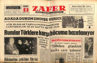 Zafer Gazetesi - 9 Mart 1964 - Rumlar Türklere Karşı Hücuma Hazırlanıyor GZ110621 - 1
