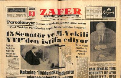 Zafer Gazetesi - 9 Ocak 1964 - 15 Senatör Ve Milletvekili YTPden İstifa Ediyor GZ110703 - 1