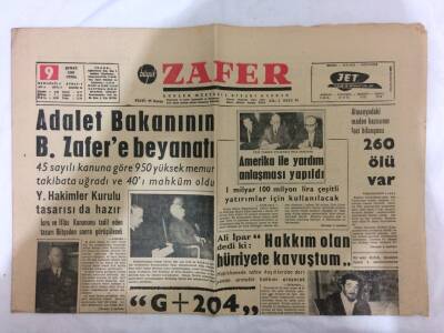 Zafer Gazetesi 9 Şubat 1962 - Almanyadaki Maden Kazasının Feci Bilançosu 260 Ölü Var GZ73087 - 1