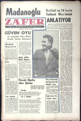 Zafer Milletindir Gazetesi 1 Aralık 1961 - Madanoğlu İhtilali Ve 14lerin Tasfiyesi Meselesini Anlatıyor GZ122376 - 1