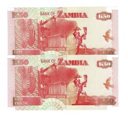 Zambiya 50 Kwacha 2008 ÇİL YKP8424 - 2