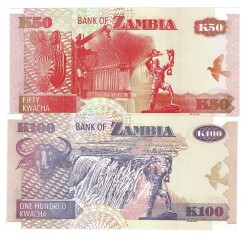 Zambiya 50/100 Kwacha 2008 Set ÇİL YKP8337 - 2
