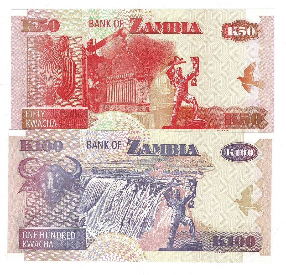 Zambiya 50/100 Kwacha 2008 Set ÇİL YKP8337 - 2