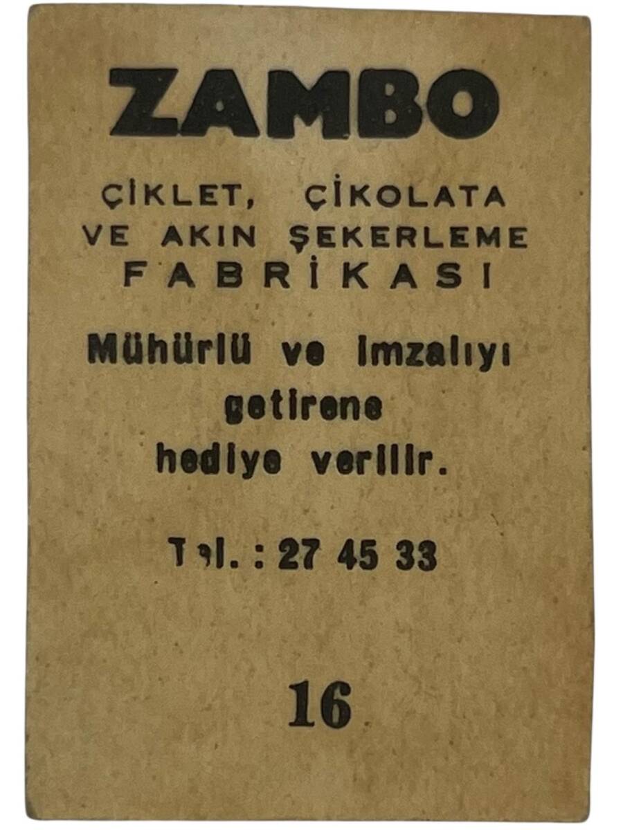 ZAMBO Sakızı Artistler Serisi No 16 Samim Meriç # SKZ1433 - 2