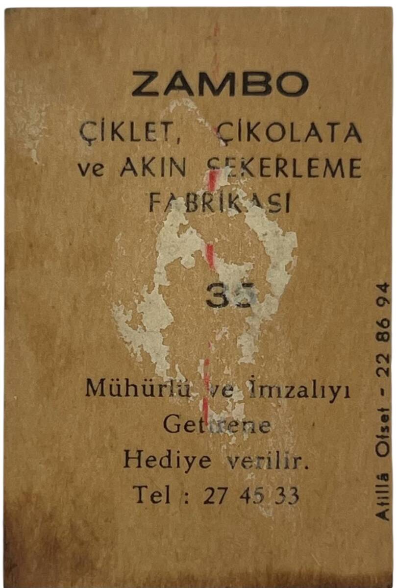 ZAMBO Sakızı Artistler Serisi No 35 Muhterem Nur # SKZ1419 - 2
