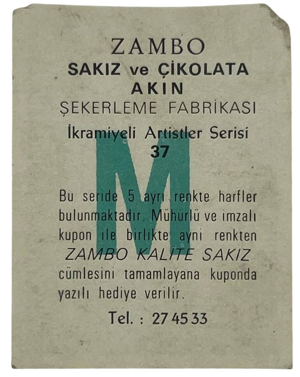 ZAMBO Sakızı Artistler Serisi No 37 ? # SKZ1423 - 2