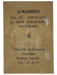 ZAMBO Sakızı Artistler Serisi No 6 Erol Taş # SKZ1420 - 2