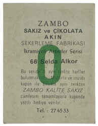 ZAMBO Sakızı İkramiyeli Artistler Serisi No 66 Selda Alkor # SKZ1416 - 2