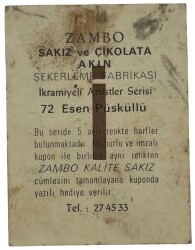 ZAMBO Sakızı İkramiyeli Artistler Serisi No 72 Esen Püsküllü # SKZ1414 - 2
