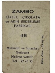 ZAMBO Sakızı Kartları No 46 MUHTEREM NUR # SKZ1629 - 2