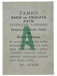 ZAMBO Sakızı Kartları No 38 GÜLSÜM KAMU # SKZ1643 - 2